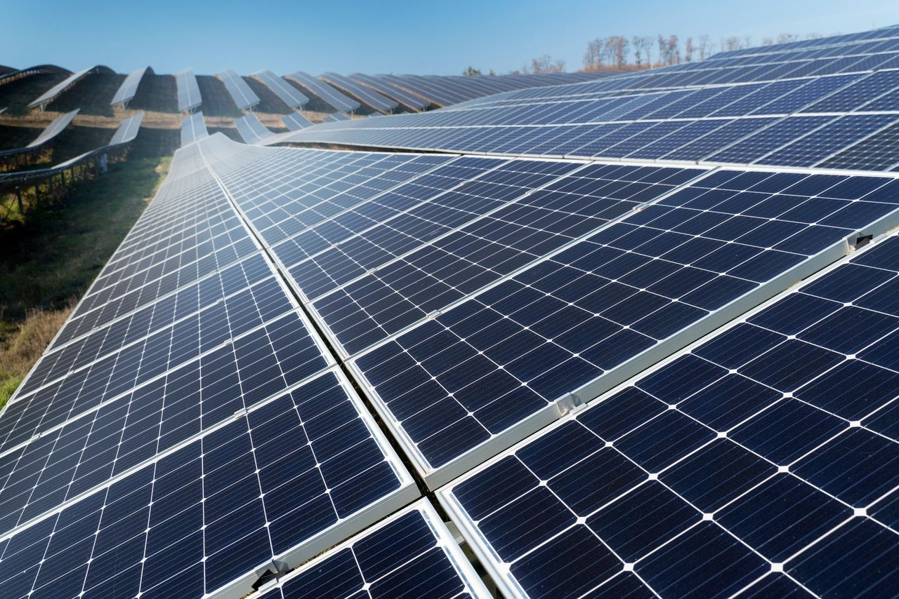 Utility-scale solar plant